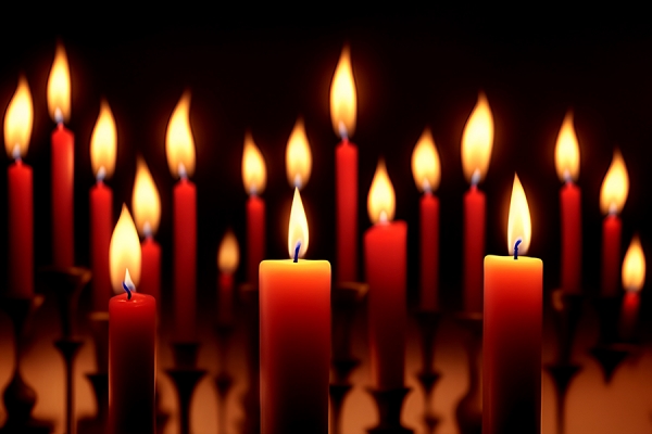 candles lit in darkness