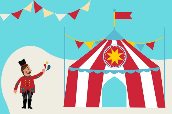 cartoon circus tent