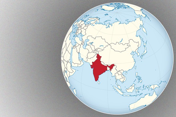 globe highlighting India