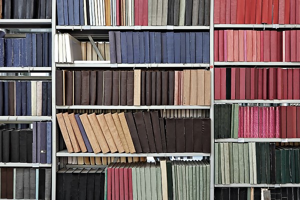 shelves of journals