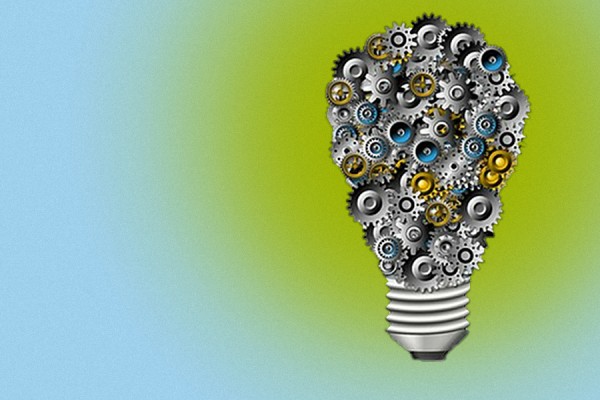 lightbulb made of gears indicating innovation
