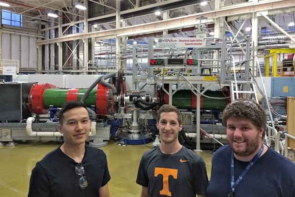 Michael Nguyen, Mitchell DiPasquale, and Brett Rickeard visit the NIST Center for Neutron Research
