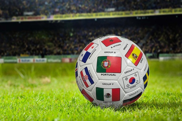 soccer ball on pitch