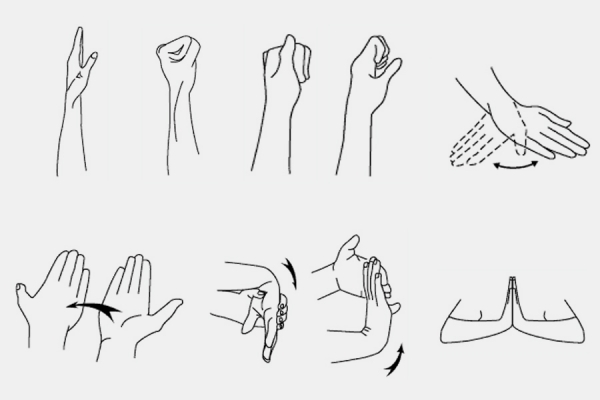 illustrations of hand stretches