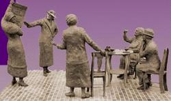 tableau sculpture of scene from Votes for Women